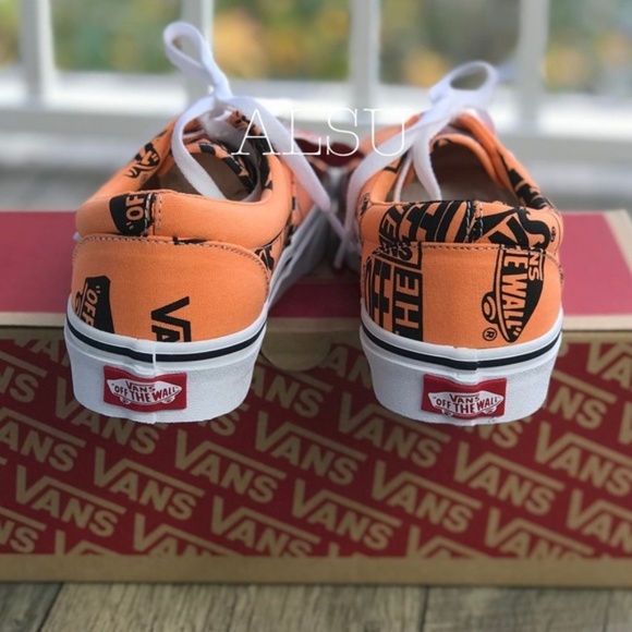 🎄SALE!🎄 NWT VANS Era Logo MIx Tangerine Orange AUTHENTIC Sneaker Womens Size 7 - Picture 4 of 8